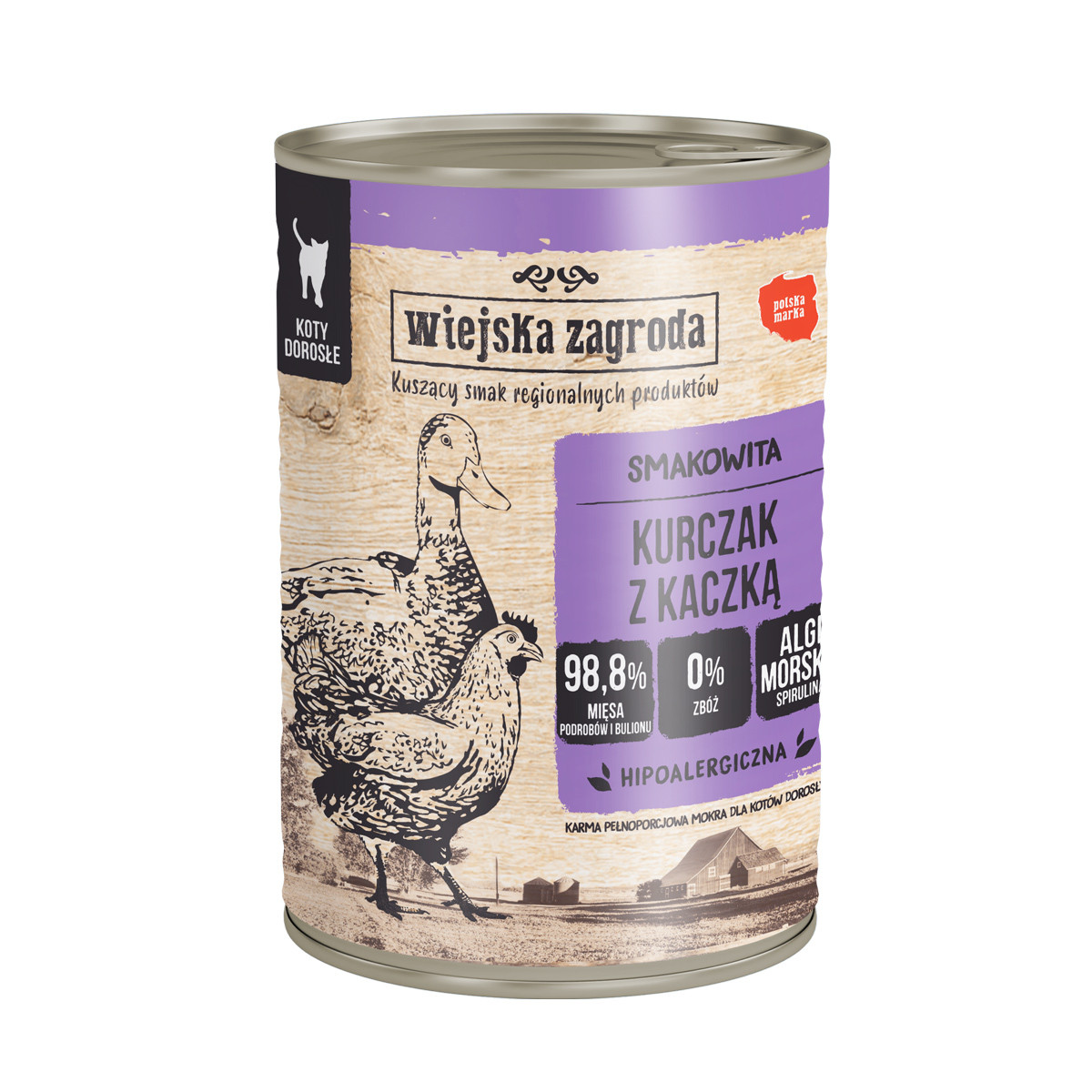 WIEJSKA ZAGRODA Chicken with duck - mokré krmivo pro kočky - 400g - foto 1