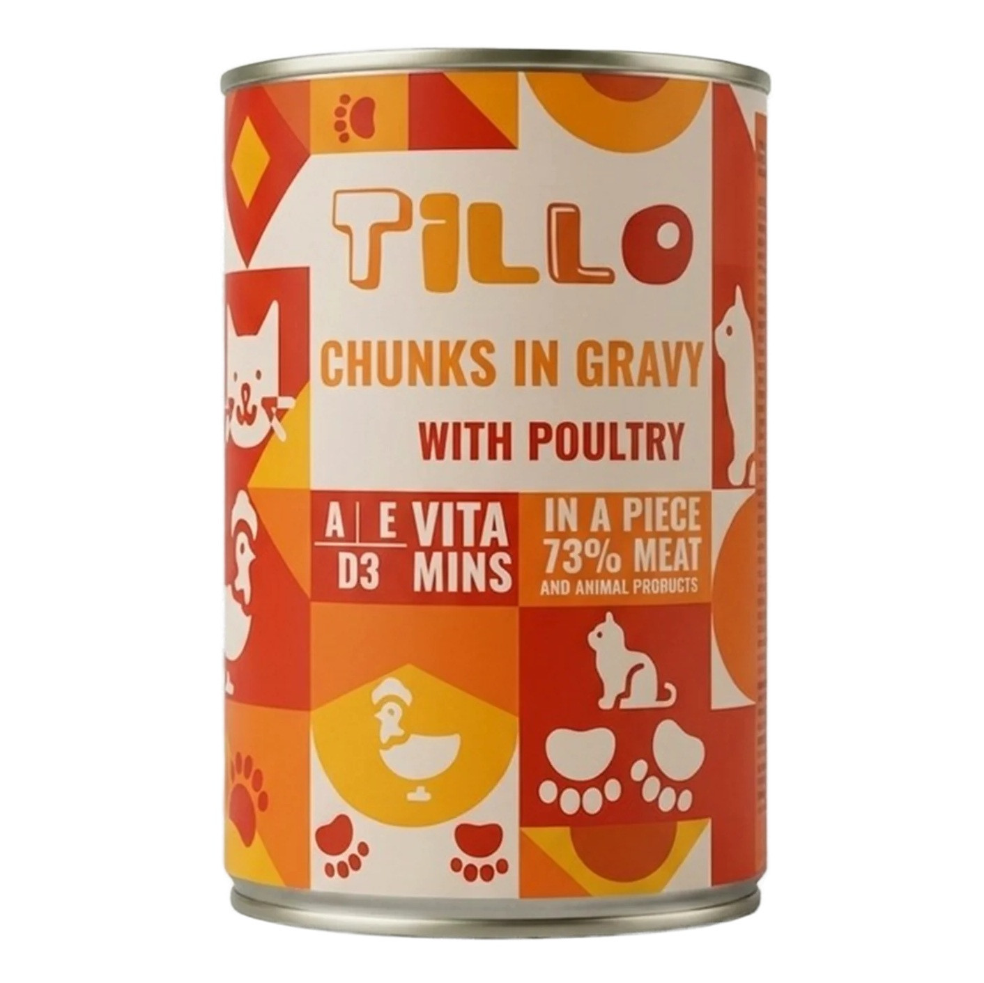 TILLO Kousky v omáčce s drůbežím - mokré krmivo pro kočky - 24x415 g - foto 1