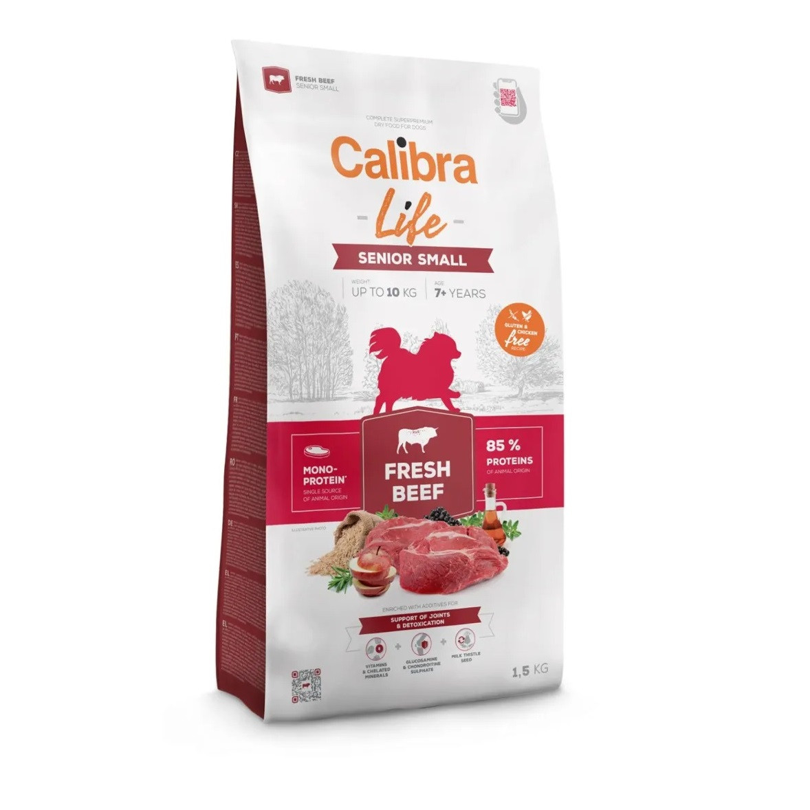 CALIBRA Dog Life Senior Small Fresh Beef - suché krmivo pro psy - 1,5kg - foto 1