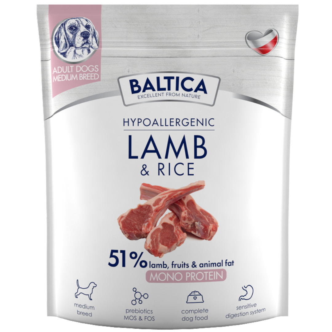 BALTICA Nutraceutic Hypoallergenic M Mono Lamb with rice - suché krmivo pro psy - 1kg - foto 1