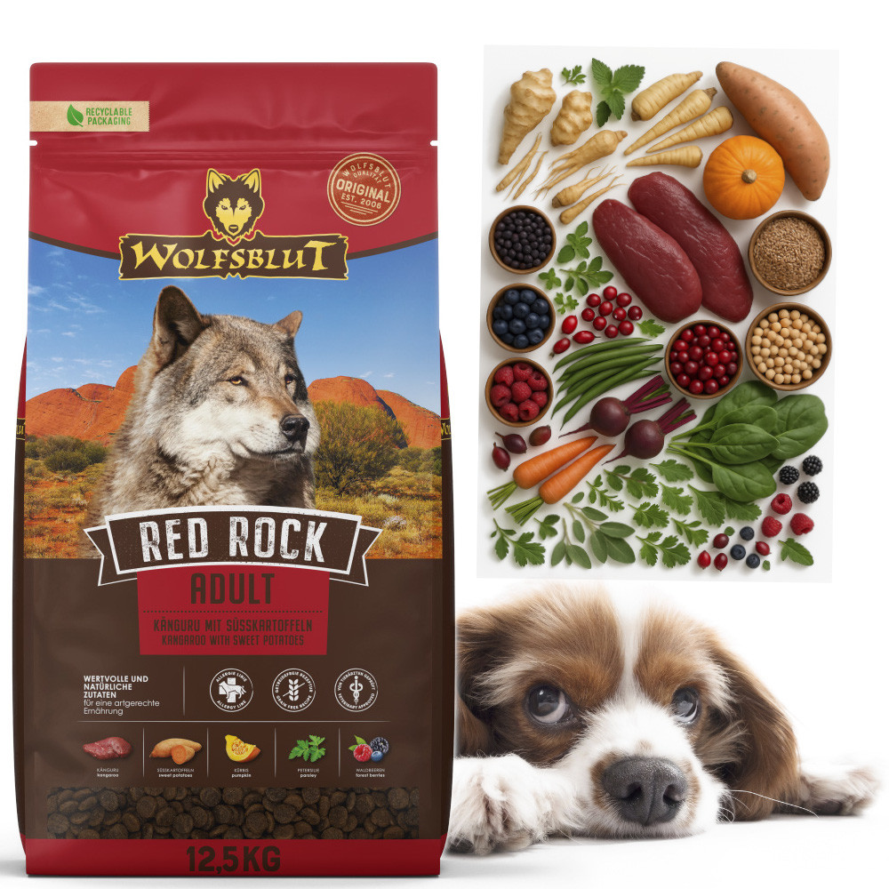 WOLFSBLUT Red Rock Kangaroo with sweet potatoes - suché krmivo pro psy - 2x12,5kg - foto 4