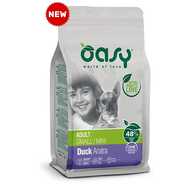 OASY One Animal Protein Adult Small/Mini Duck - suché krmivo pro psy - 2,5kg - foto 1