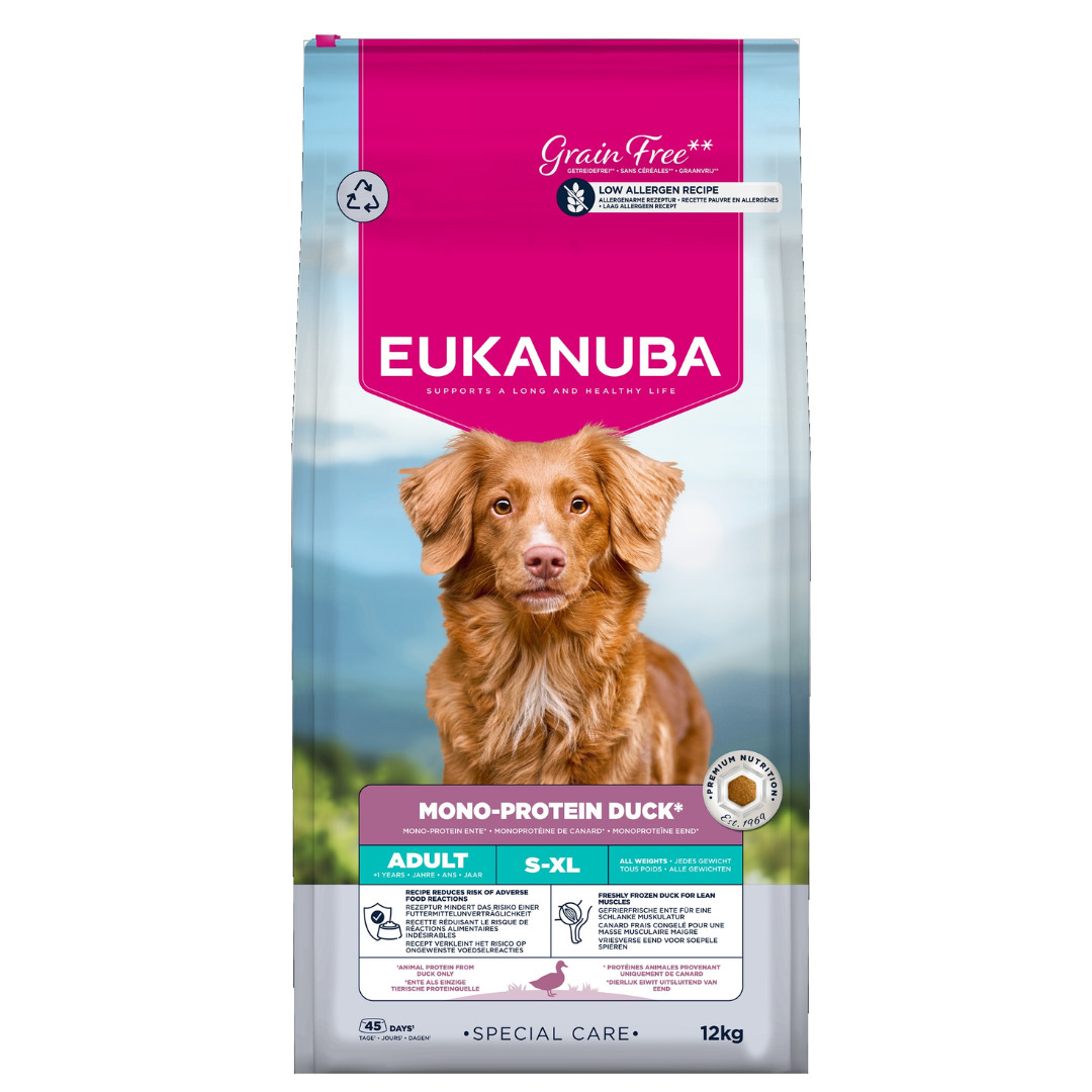 EUKANUBA Special Care Mono-Protein Adult, kachna – suché krmivo pro psy – 12kg - foto 1