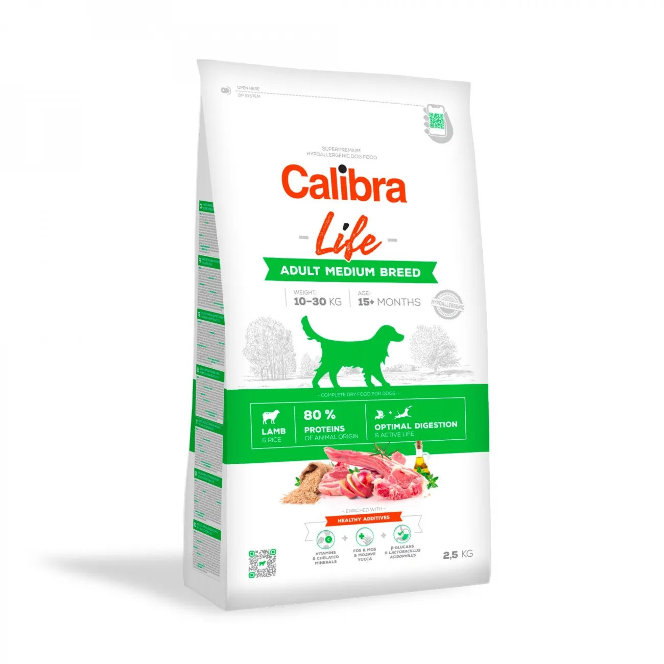 CALIBRA Dog Life Adult Medium Breed Lamb - suché krmivo pro psy - 2,5kg - foto 1