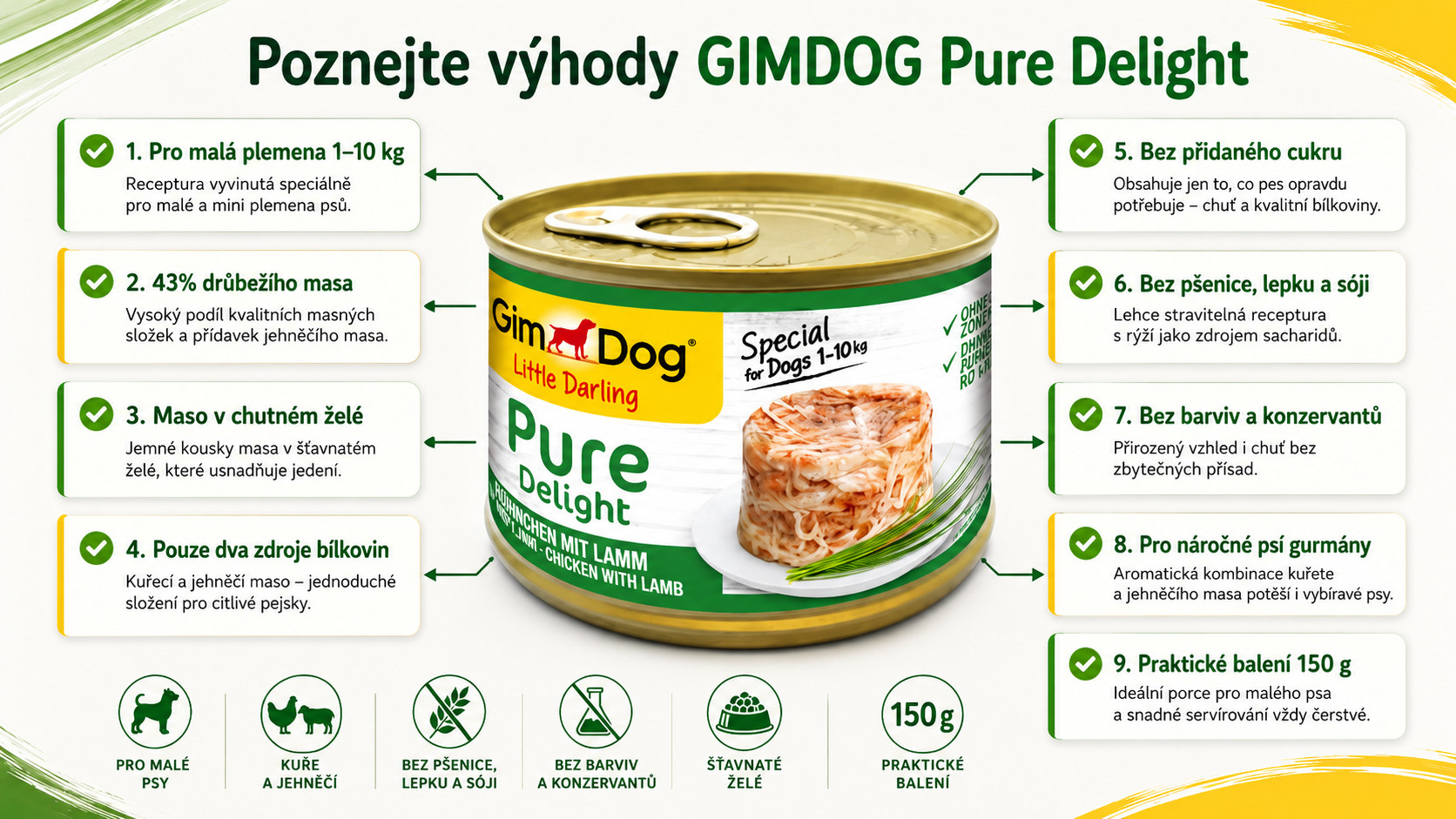 GIMDOG Little Darling Pure Delight Chicken with lamb - vlhké krmivo pro psy - 150g - foto 1