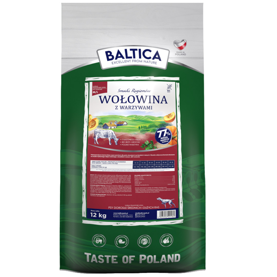 BALTICA Smaki regionów Hovězí s zeleninou M/L - suché krmivo pro psy - 12kg - foto 1