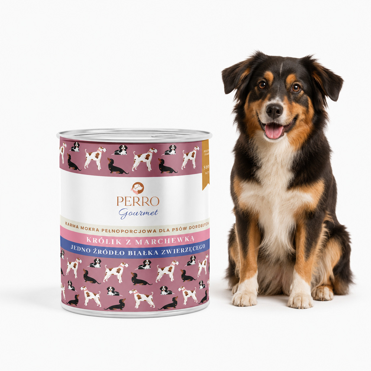 PERRO Gourmet Mono Rabbit with carrot - vlhké krmivo pro psy - 800g - foto 1