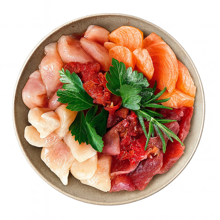 SHELMA Rich in salmon, cod, beef and chicken - mokré krmivo pro kočky - 4x85g - foto 6
