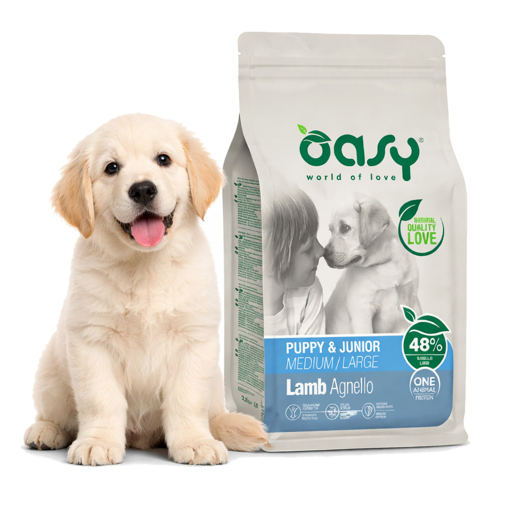 OASY One Animal Protein Puppy & Junior Medium/Large Lamb - suché krmivo pro psy - 12kg - foto 2