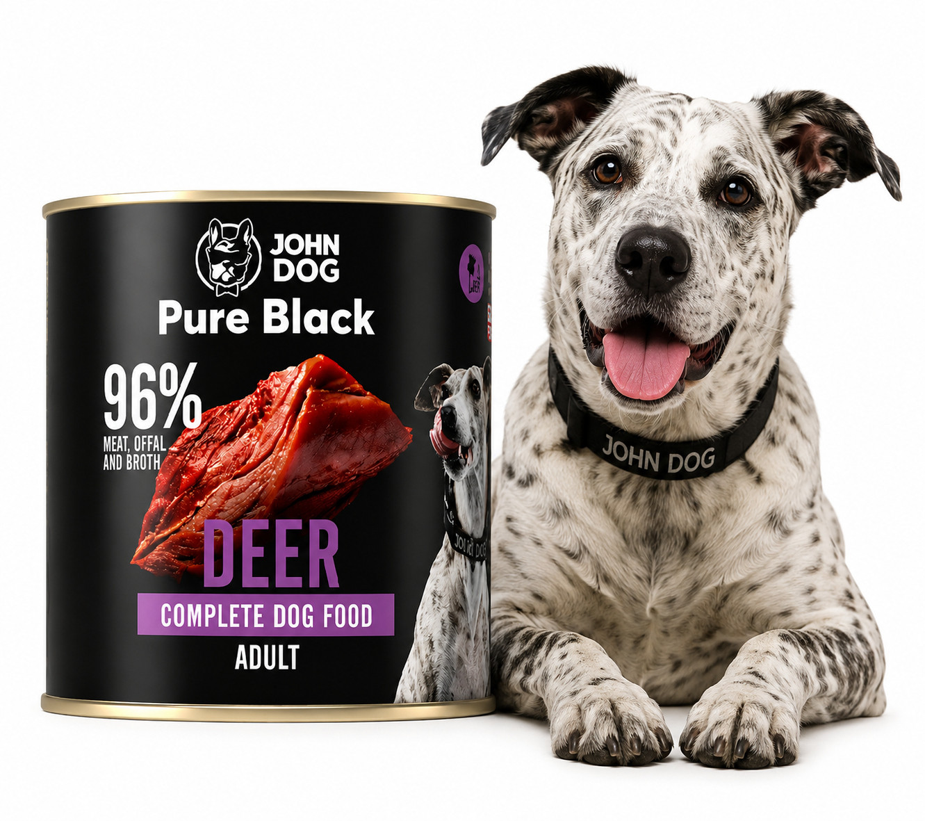 JOHN DOG Pure Black Mono jelen - vlhké krmivo pro psy - 800g - foto 3