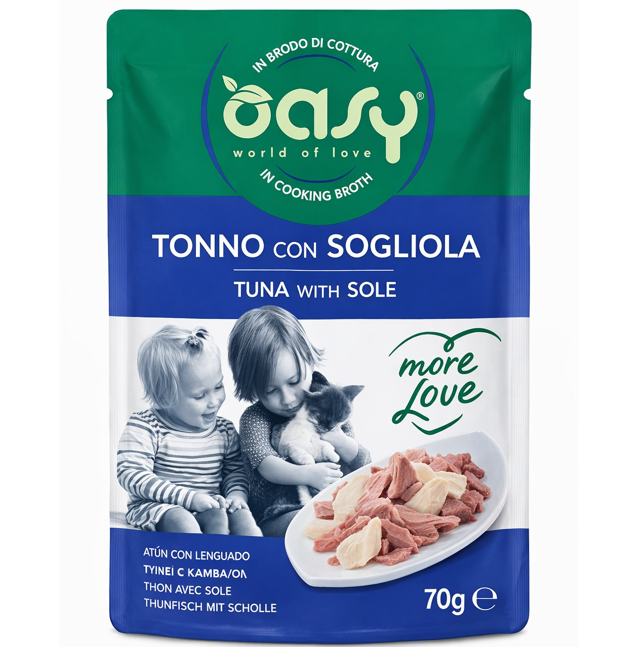 OASY More Love Tuna with sole - mokré krmivo pro kočky - 70g - foto 1