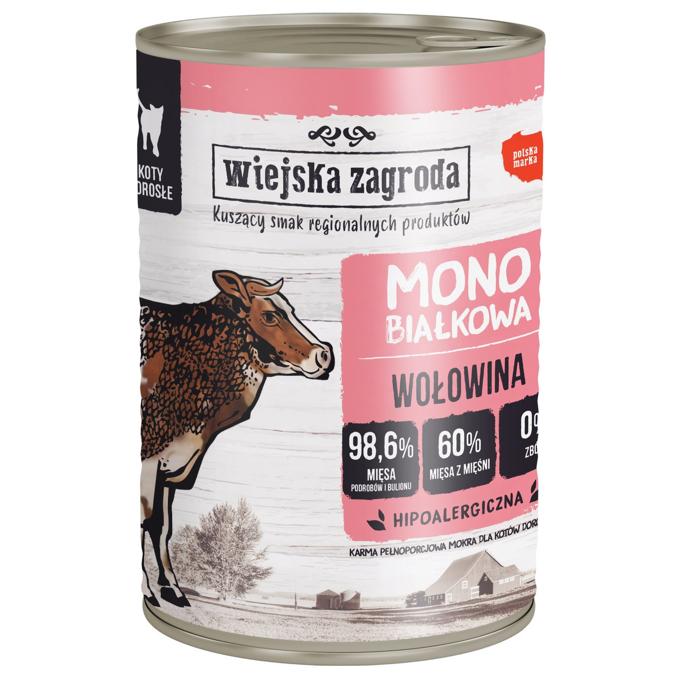 WIEJSKA ZAGRODA Monoprotein beef - mokré krmivo pro kočky - 400g - foto 1