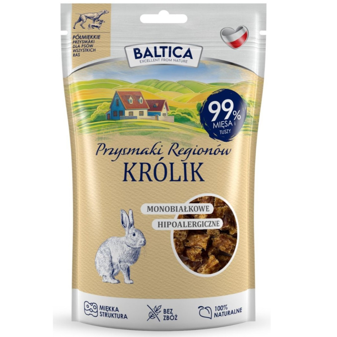 BALTICA Przysmaki regionów Mono Rabbit - pamlsek pro psa - 80g - foto 1