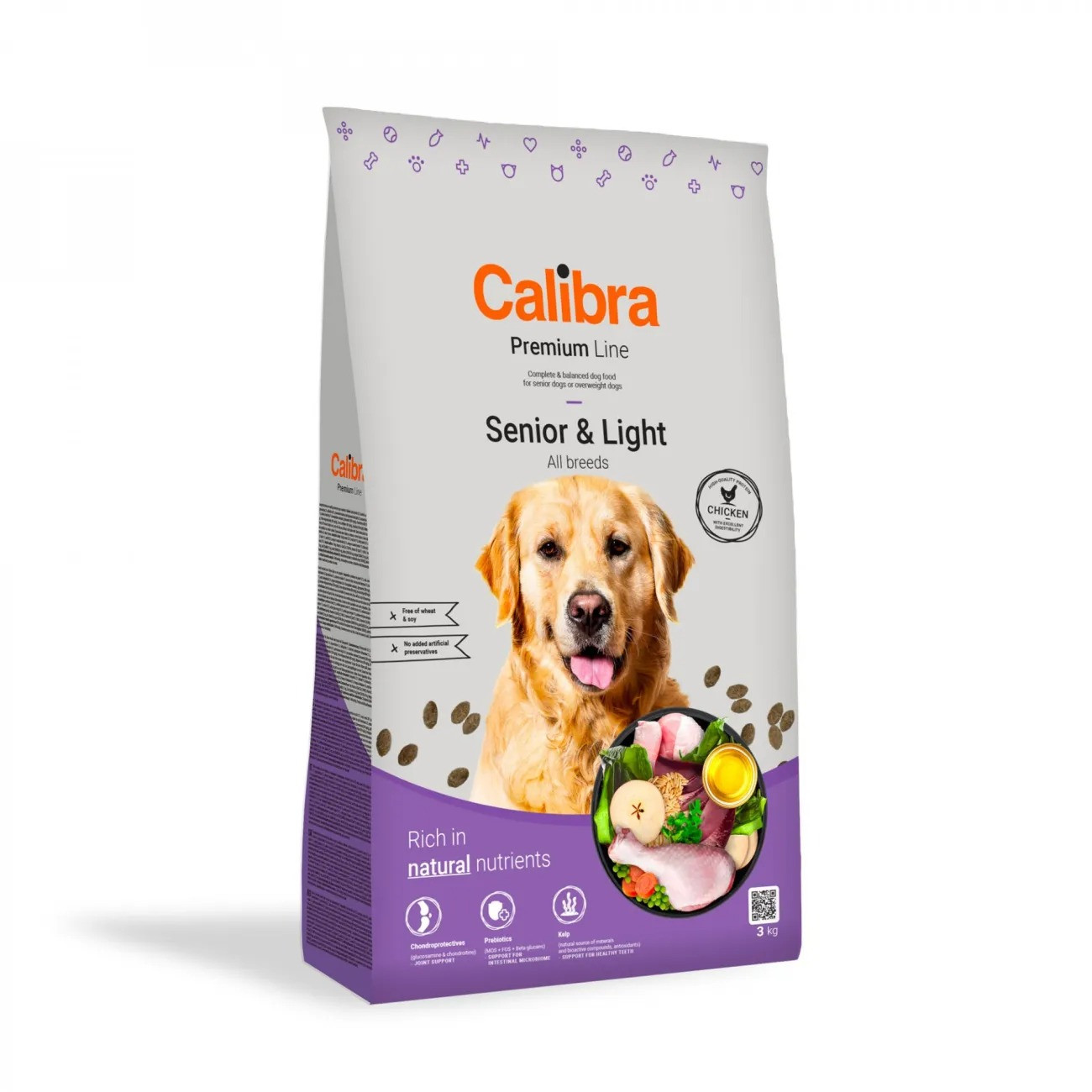 CALIBRA Dog Premium Line Senior&Light Chicken - suché krmivo pro psy - 3kg - foto 1