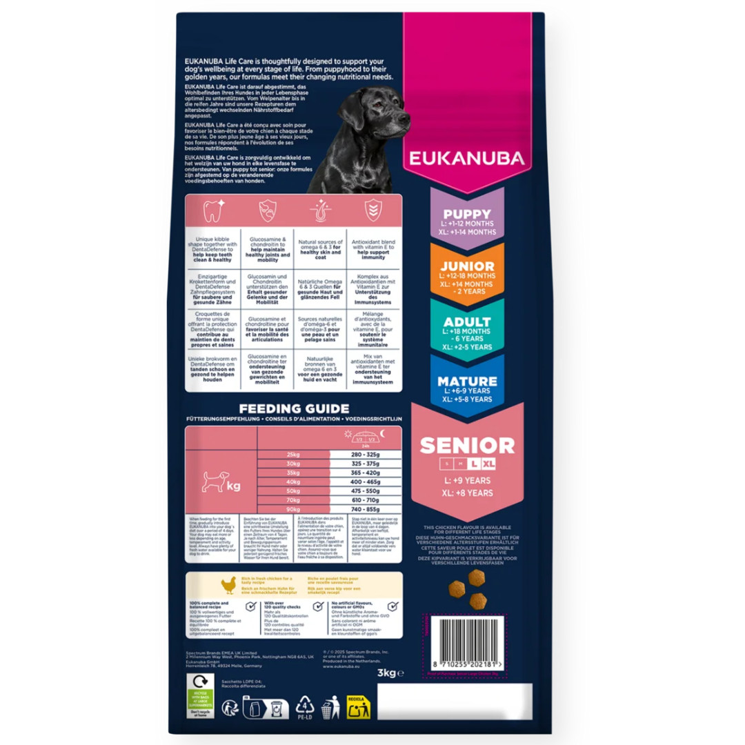 EUKANUBA Senior Large and extra large breeds Chicken - suché krmivo pro psy - 15kg - foto 3