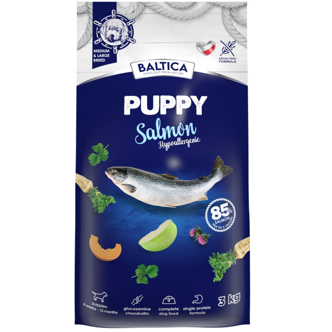 BALTICA Excellent Puppy Mono Salmon Medium and large breeds - suché krmivo pro psy - 3kg - foto 1