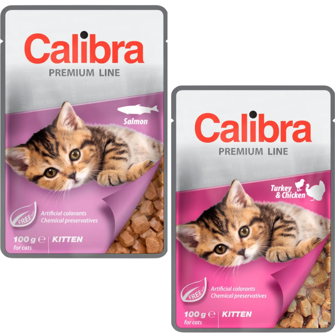 CALIBRA Cat Premium Kitten Pouches multipack - mokré krmivo pro kočky - 12x100g - foto 2