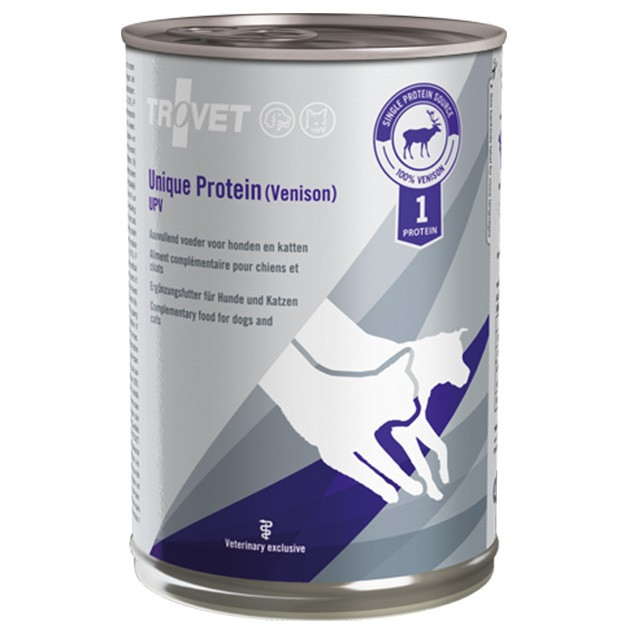 TROVET Unique Protein UPV Zvěřina - monoproteinové vlhké krmivo pro psy a kočky - 400g - foto 1