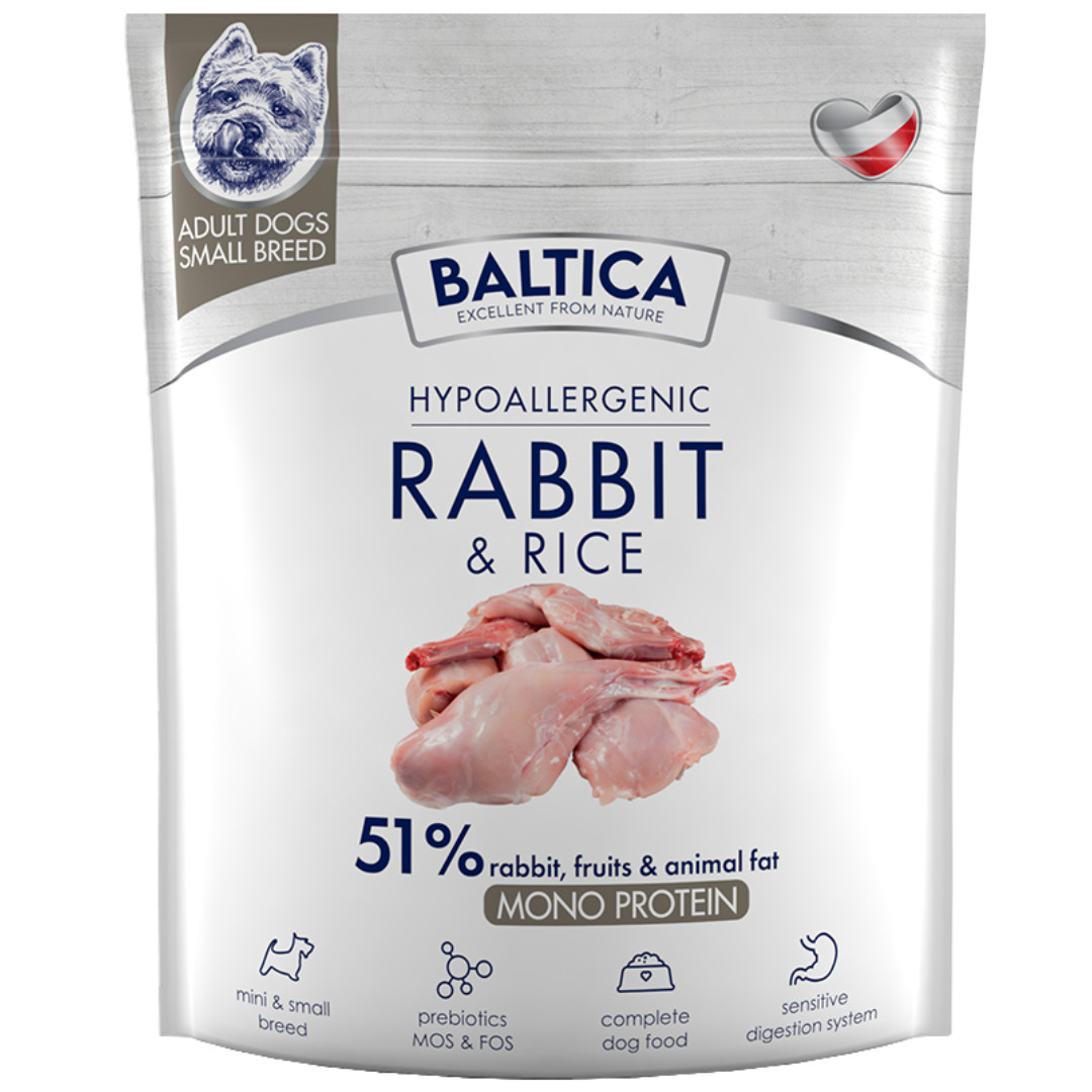 BALTICA Nutraceutic Hypoallergenic S Mono Rabbit with rice - suché krmivo pro psy - 1kg - foto 1