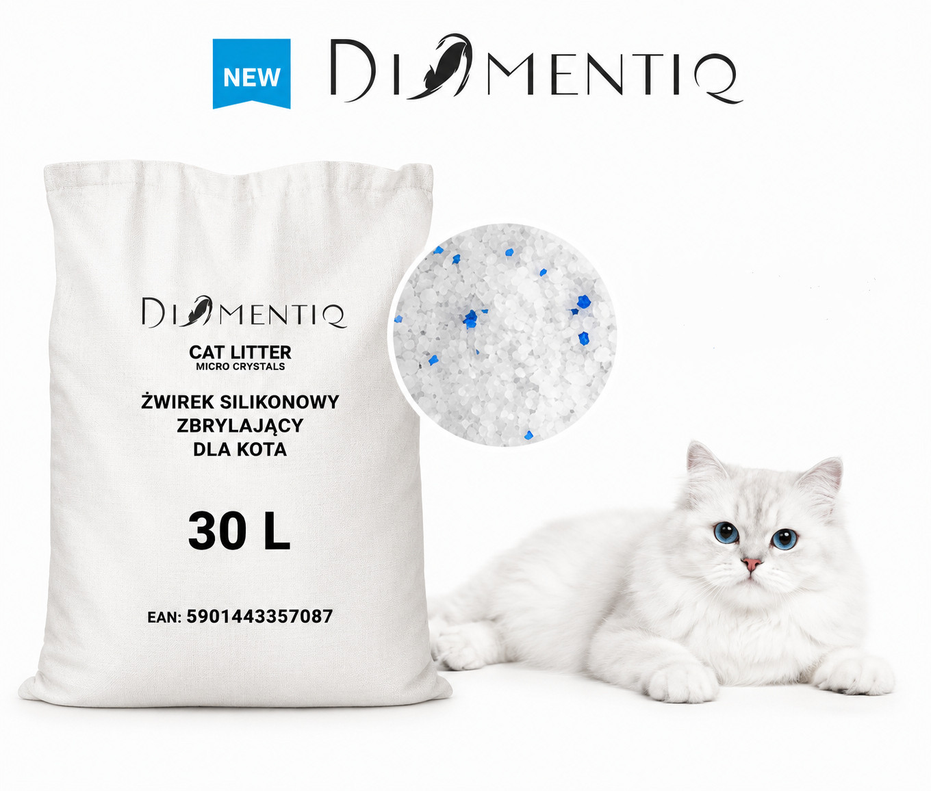 DIAMENTIQ Micro Crystals - Stelivo pro kočky - 30l - foto 3