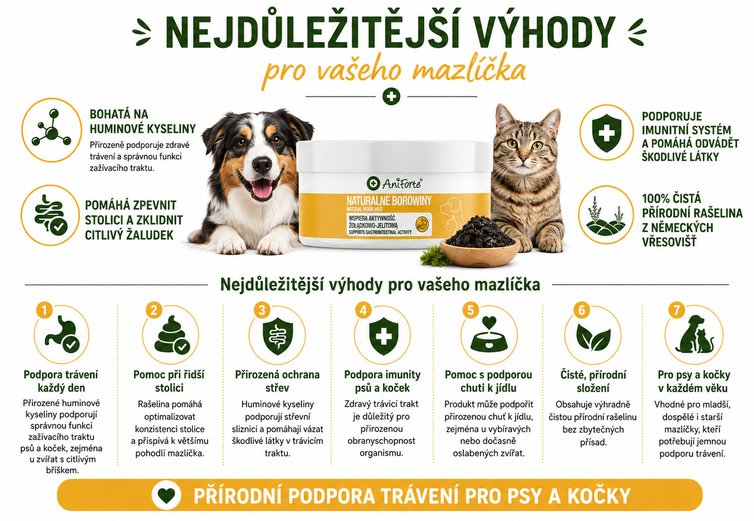 ANIFORTE Natural moor mud - doplňky stravy pro psy a kočky - 300g - foto 1