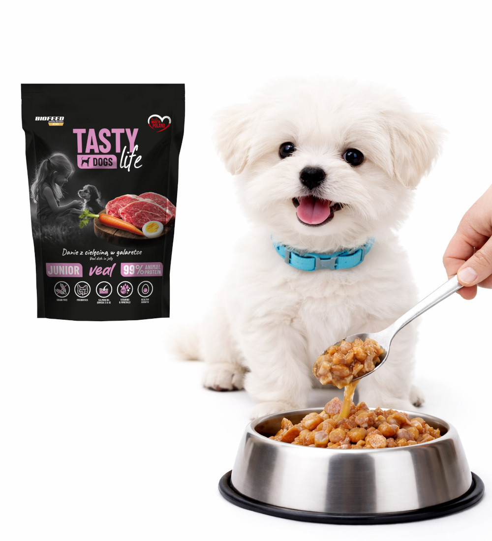 BIOFEED Tasty Dogs Life Junior Veal - vlhké krmivo pro psy - 150g - foto 4