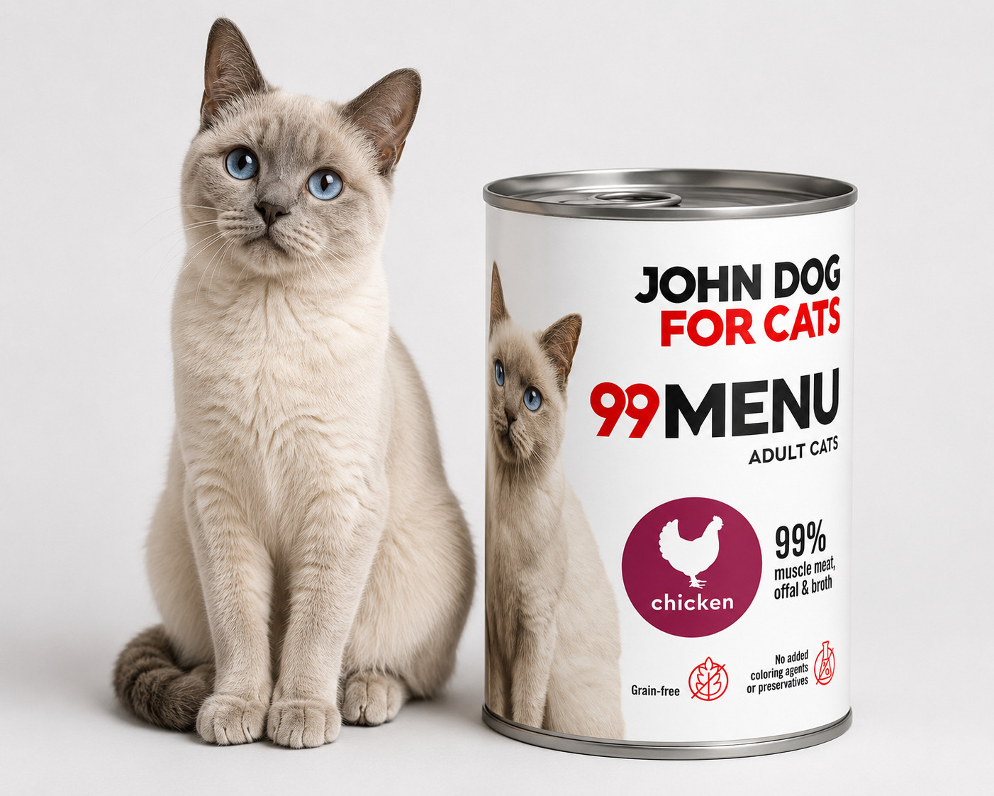 JOHN DOG 99 Menu Mono Chicken - mokré krmivo pro kočky - 400g - foto 3