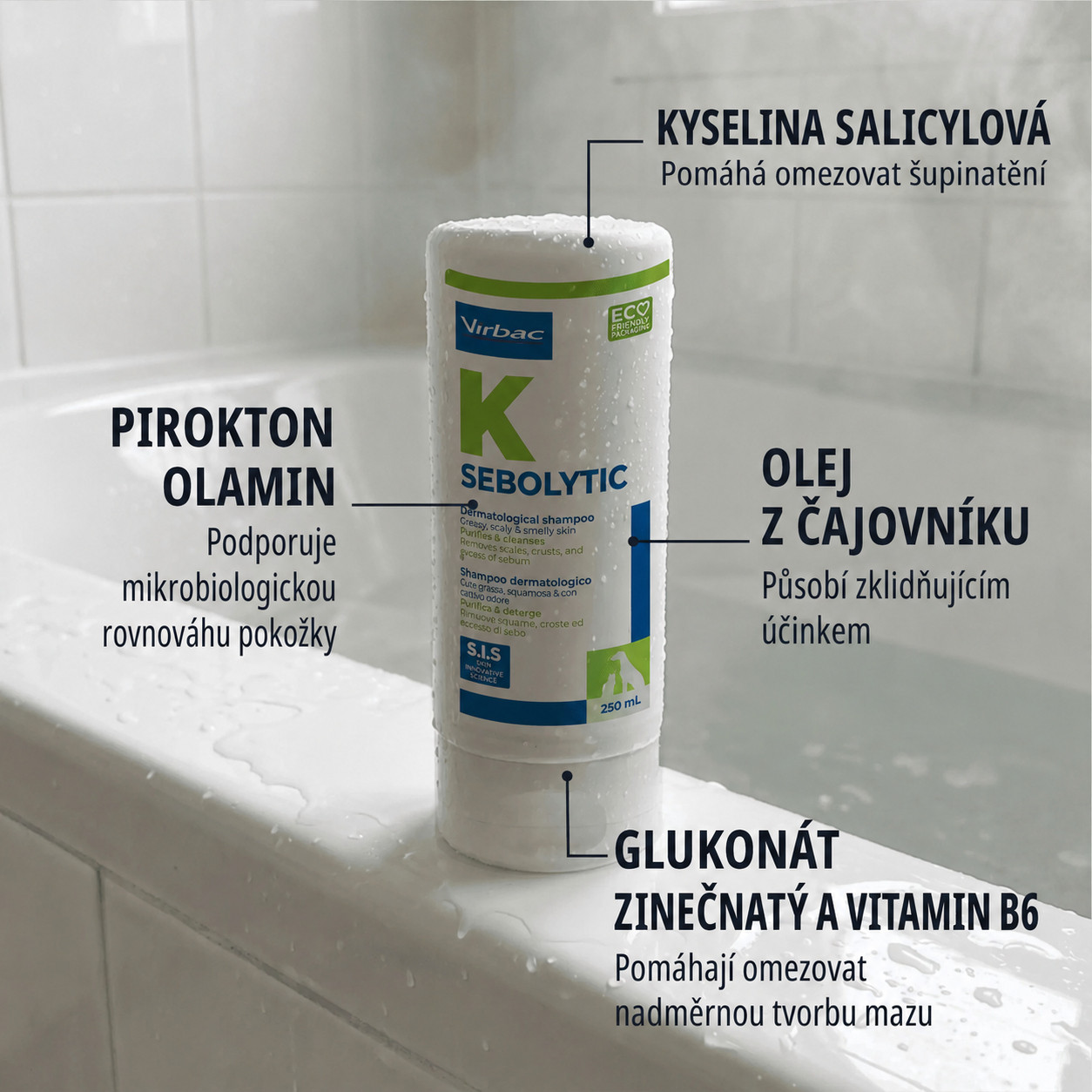 VIRBAC Sebolytic - šampon pro psy a kočky - 250 ml - foto 3