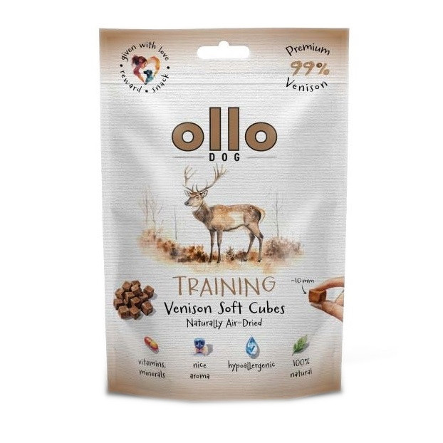 OLLO Air Dried Training Venison Cubes - pamlsek pro psa - 80g - foto 1