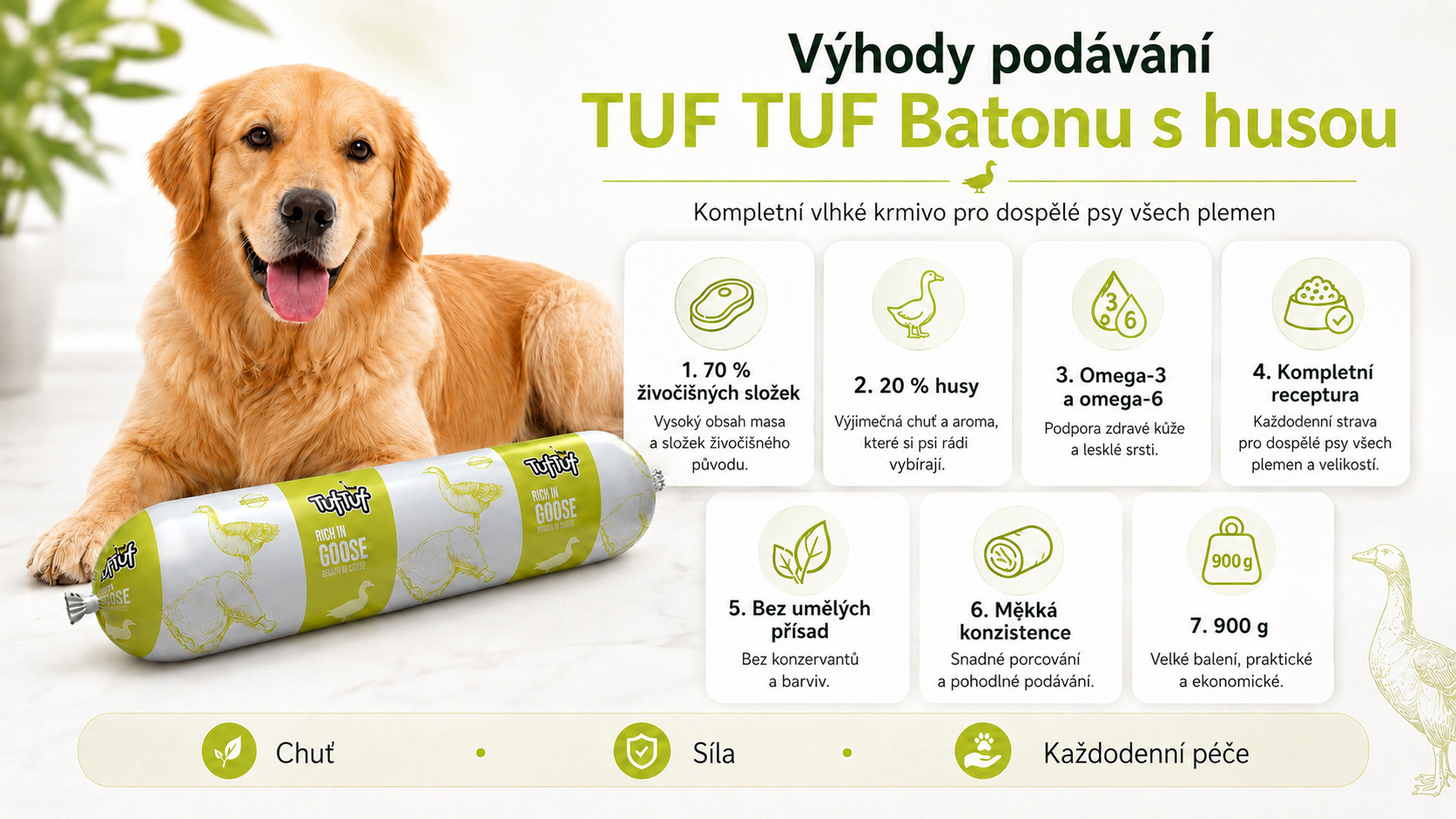 TUF TUF Goose bar - vlhké krmivo pro psy - 900g - foto 1