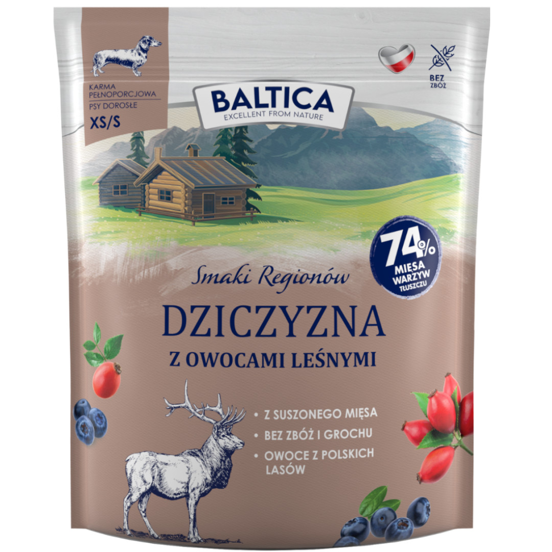 BALTICA Smaki regionów Small breeds Venison with forest fruits - suché krmivo pro psy - 1kg - foto 1