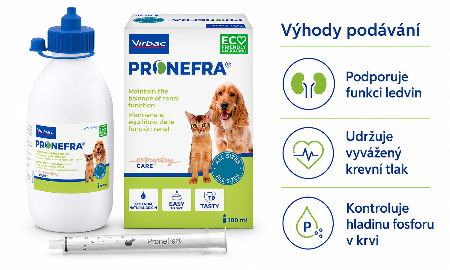 VIRBAC Pronefra Kidney support - doplňky stravy pro psy a kočky - 180ml - foto 1