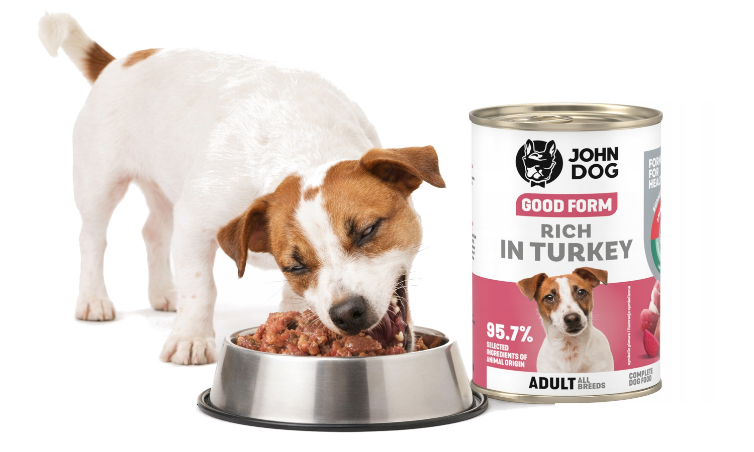 JOHN DOG Good form Rich in turkey - vlhké krmivo pro psy - 400g - foto 3