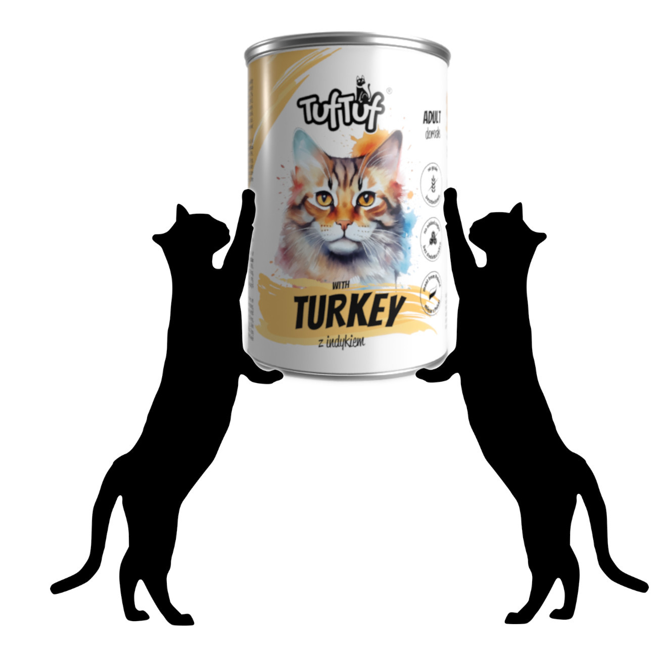 Tuf Tuf Mielonka Mix 3 příchutě - vlhké krmivo pro kočky - 24x400g - foto 3