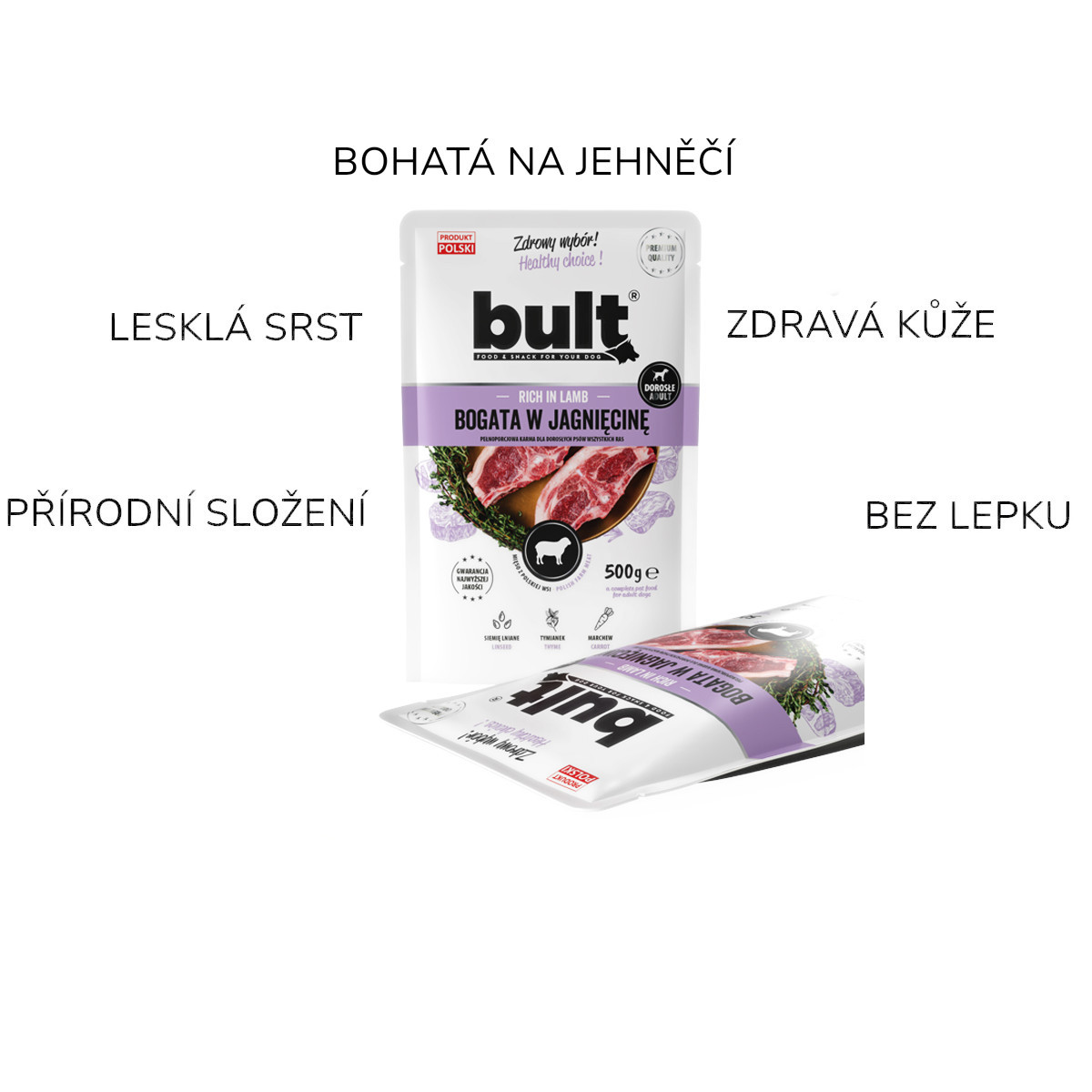 BULT Mleté maso bohaté na jehněčí - vlhké krmivo pro psy - 6x500g - foto 2