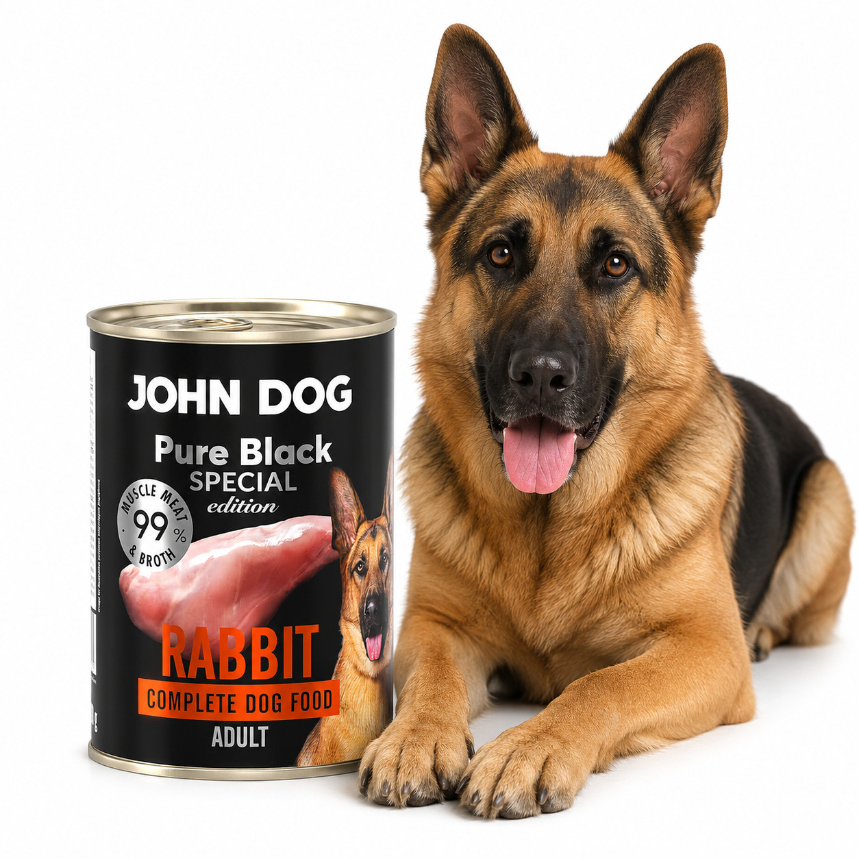 JOHN DOG Pure Black Special Edition Mono Rabbit - vlhké krmivo pro psy - 400g - foto 3
