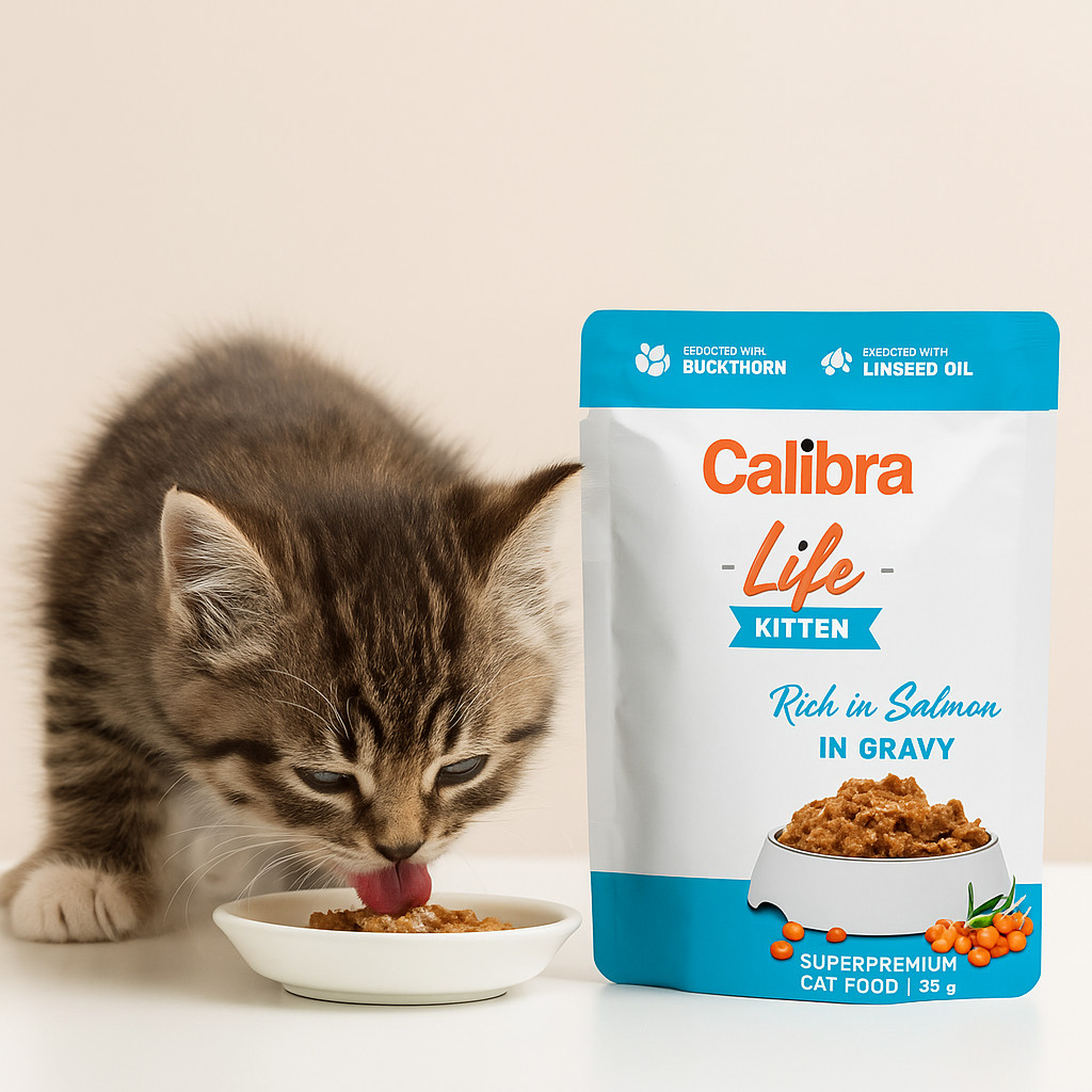 CALIBRA Cat Life pouch Kitten Salmon in gravy - mokré krmivo pro kočky - 85g - foto 2