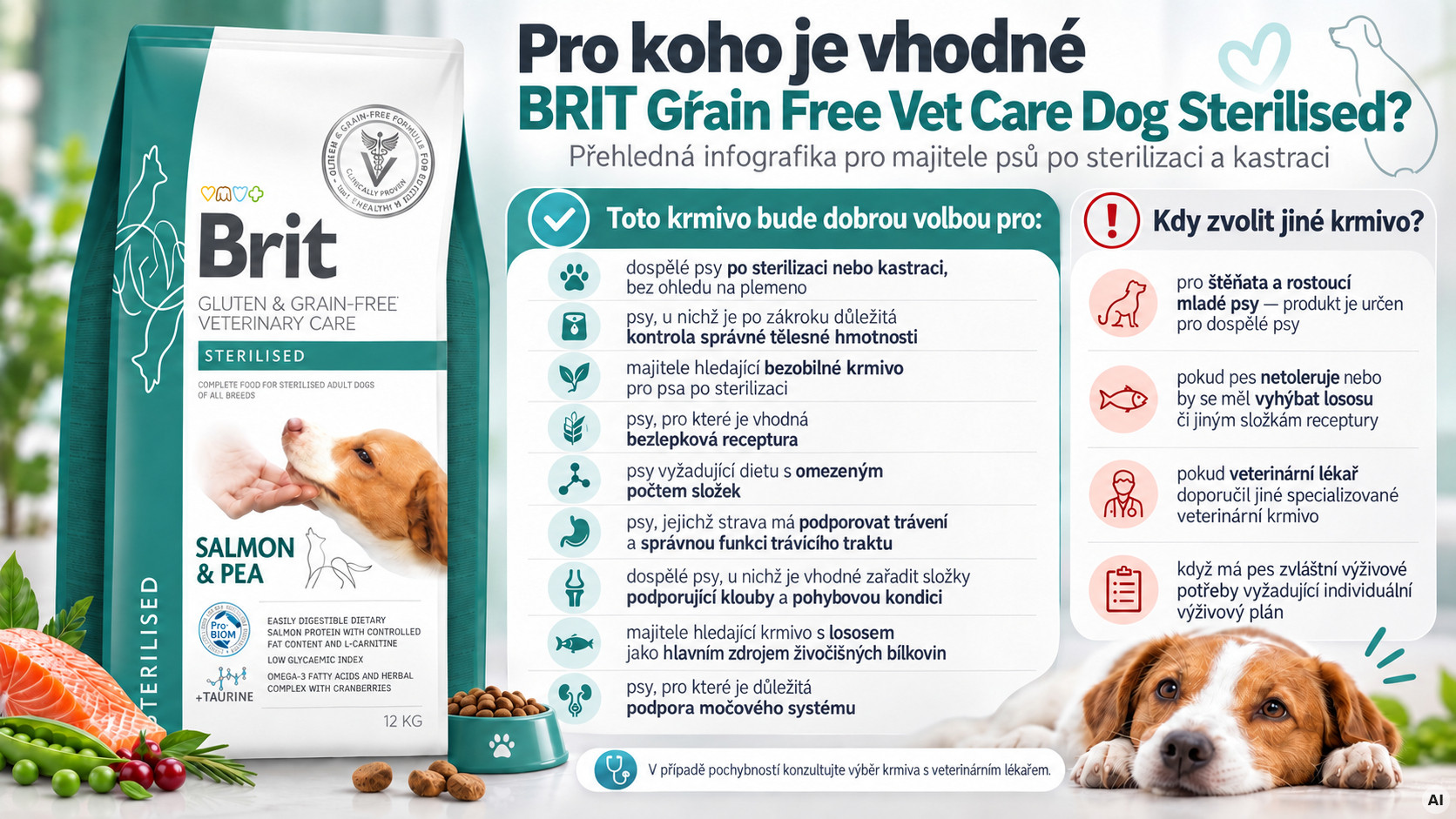 BRIT Grain Free Vet Care Dog Sterilised - suché krmivo pro psy - 12kg - foto 2