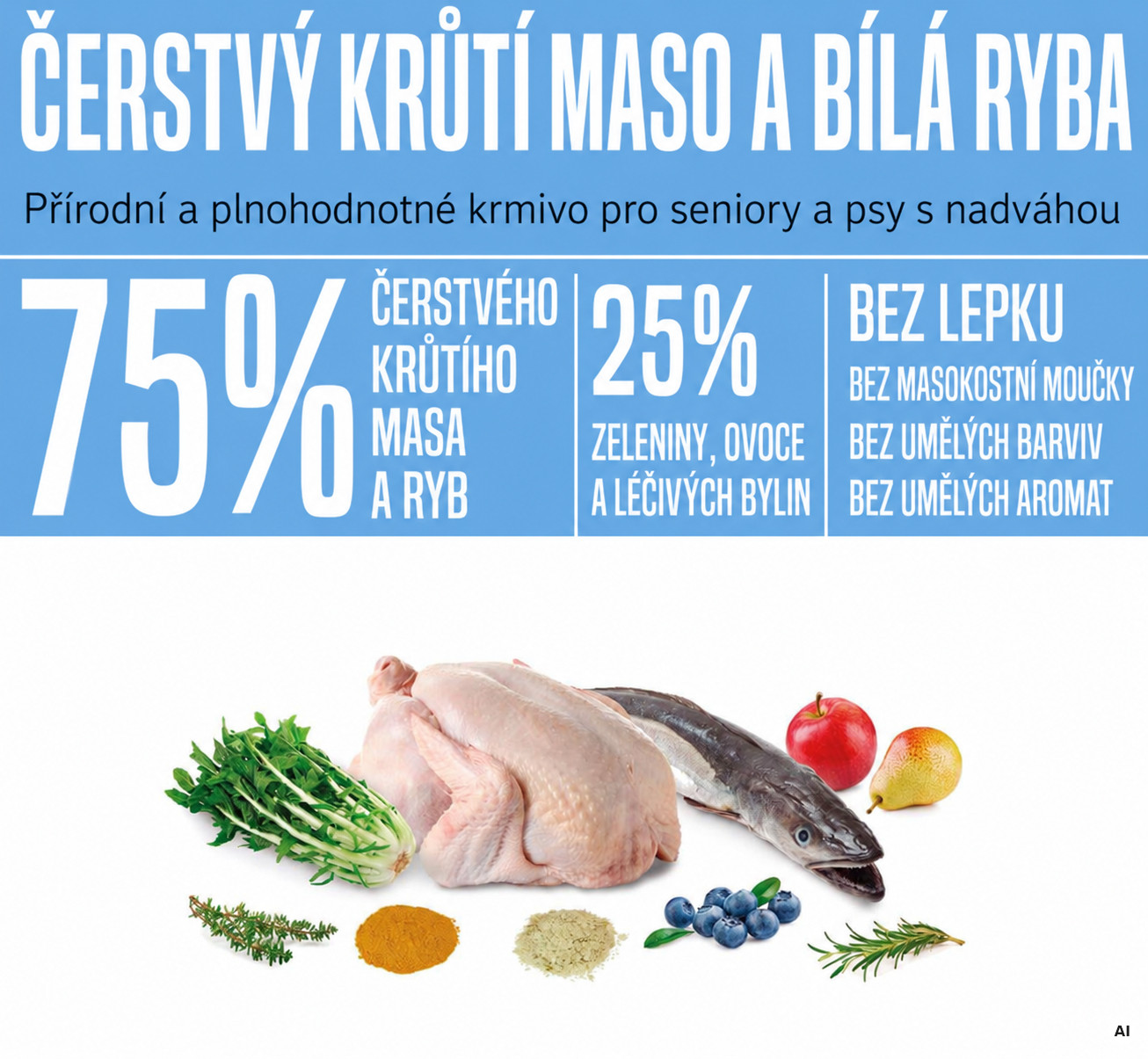 ARQUIVET Fresh Senior & Light Krůtí a Ryba - poloměkké krmivo pro psy - 10 kg - foto 1