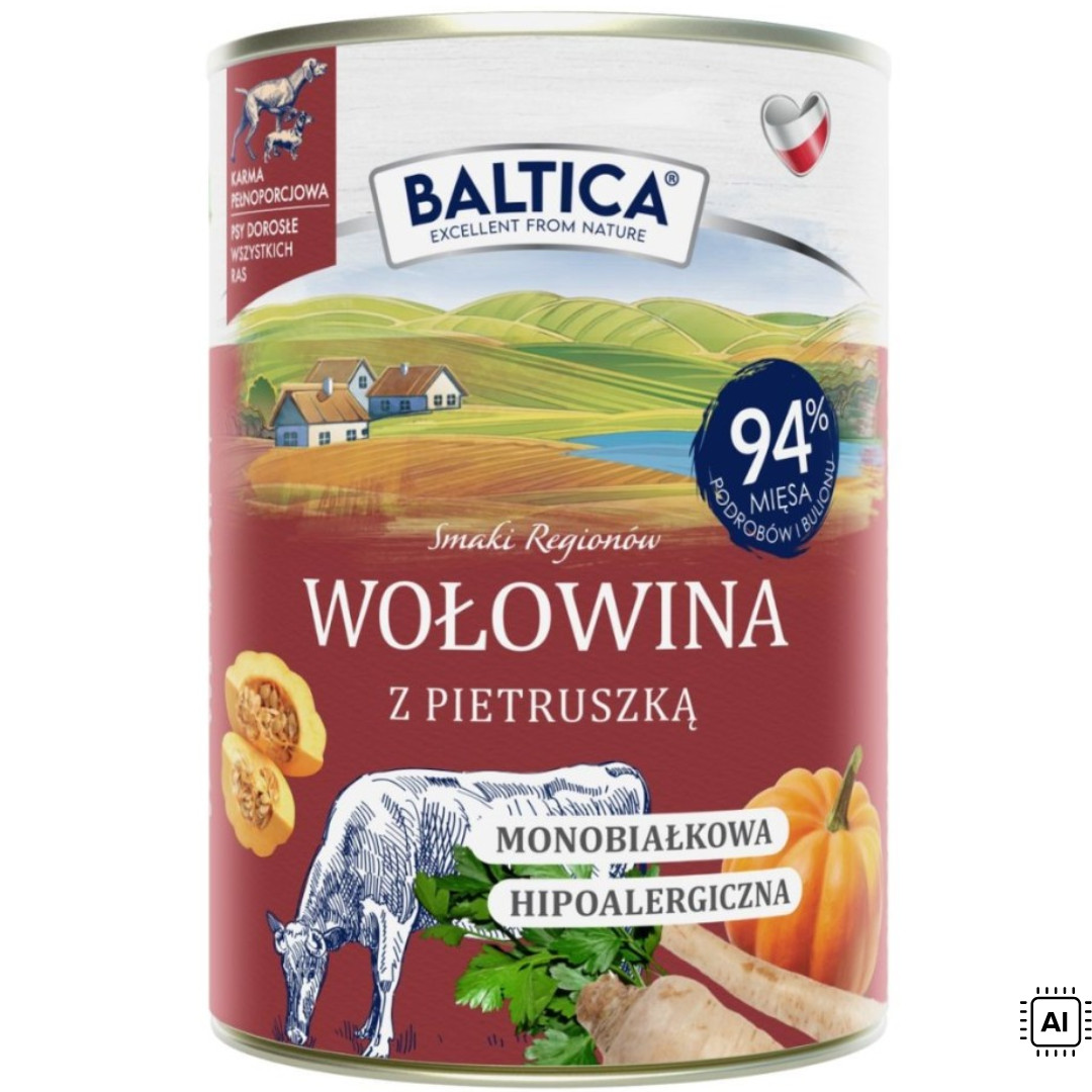BALTICA Smaki regionów Mono Beef with parsley - vlhké krmivo pro psy - 400g - foto 1