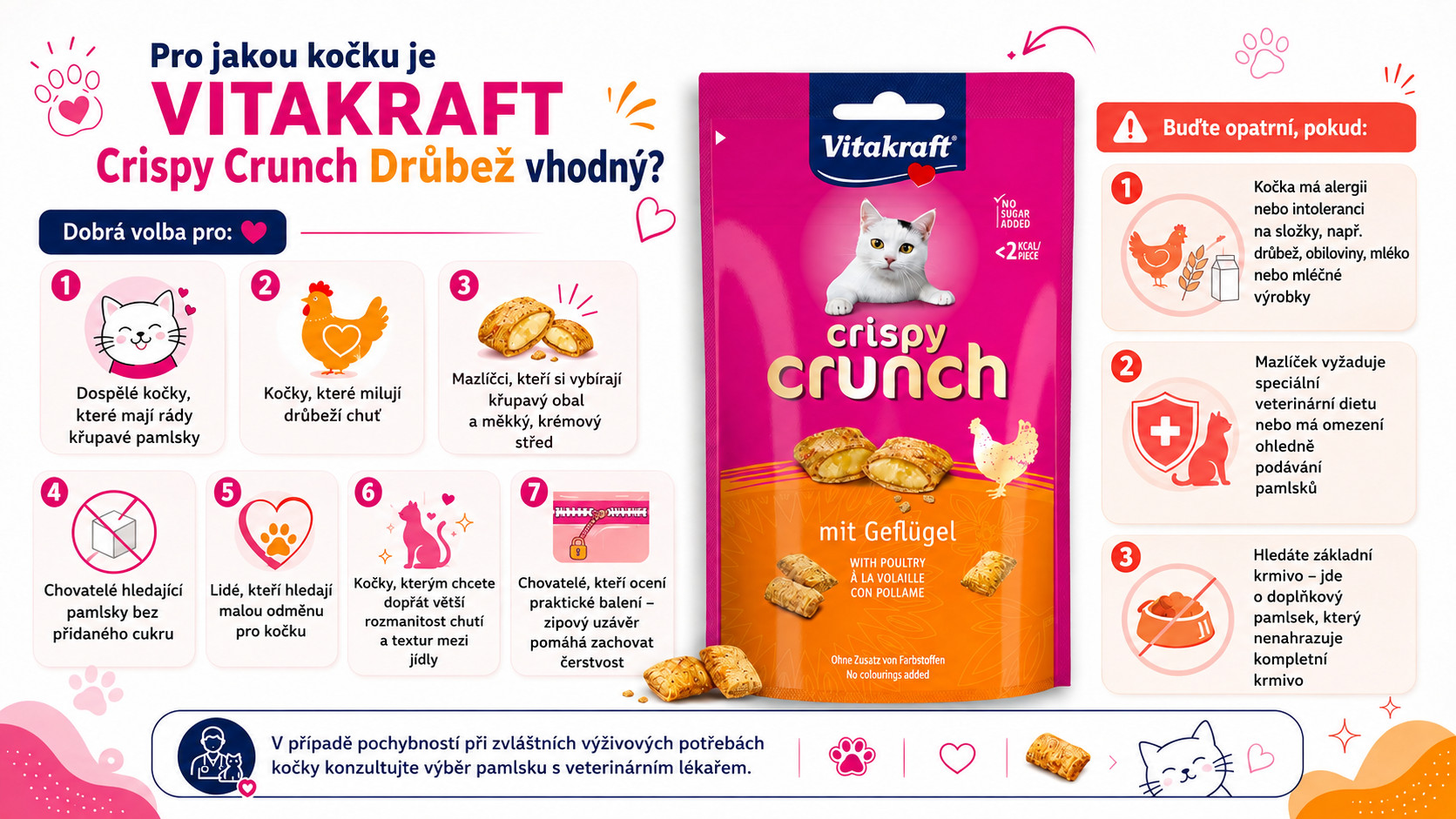 VITAKRAFT Crispy Crunch Poultry - pamlsek pro kočky - 60g - foto 2