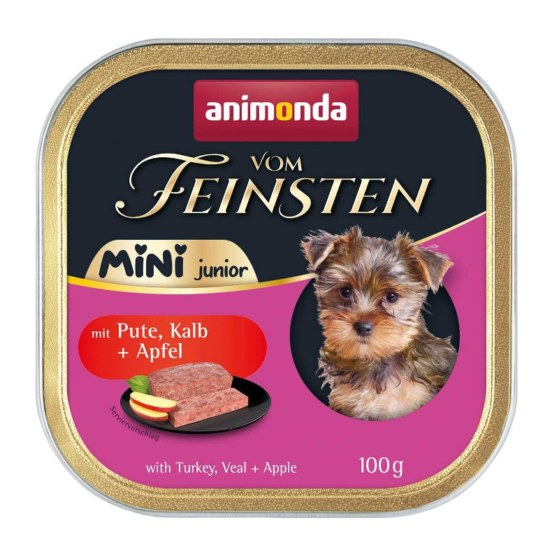 ANIMONDA Vom Feinsten Junior Mini Turkey with veal and apple - vlhké krmivo pro psy - 100g - foto 1