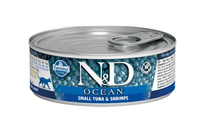 FARMINA N&D Ocean Tuna & Shrimp Adult - vlhké krmivo pro kočky - 70 g - foto 2