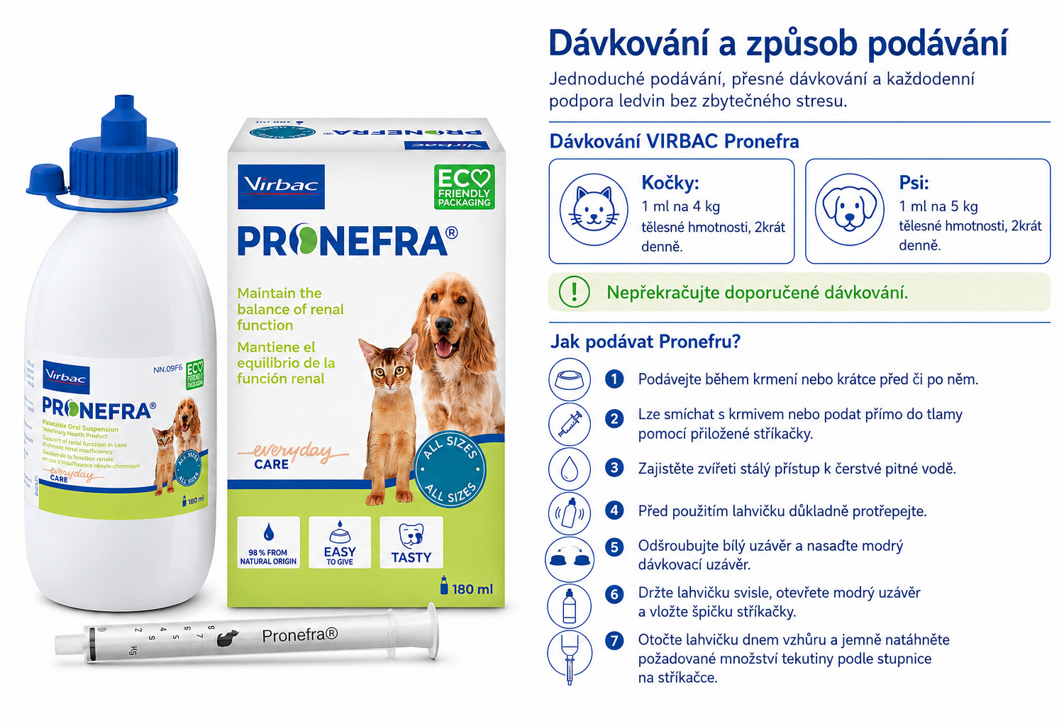 VIRBAC Pronefra Kidney support - doplňky stravy pro psy a kočky - 180ml - foto 3