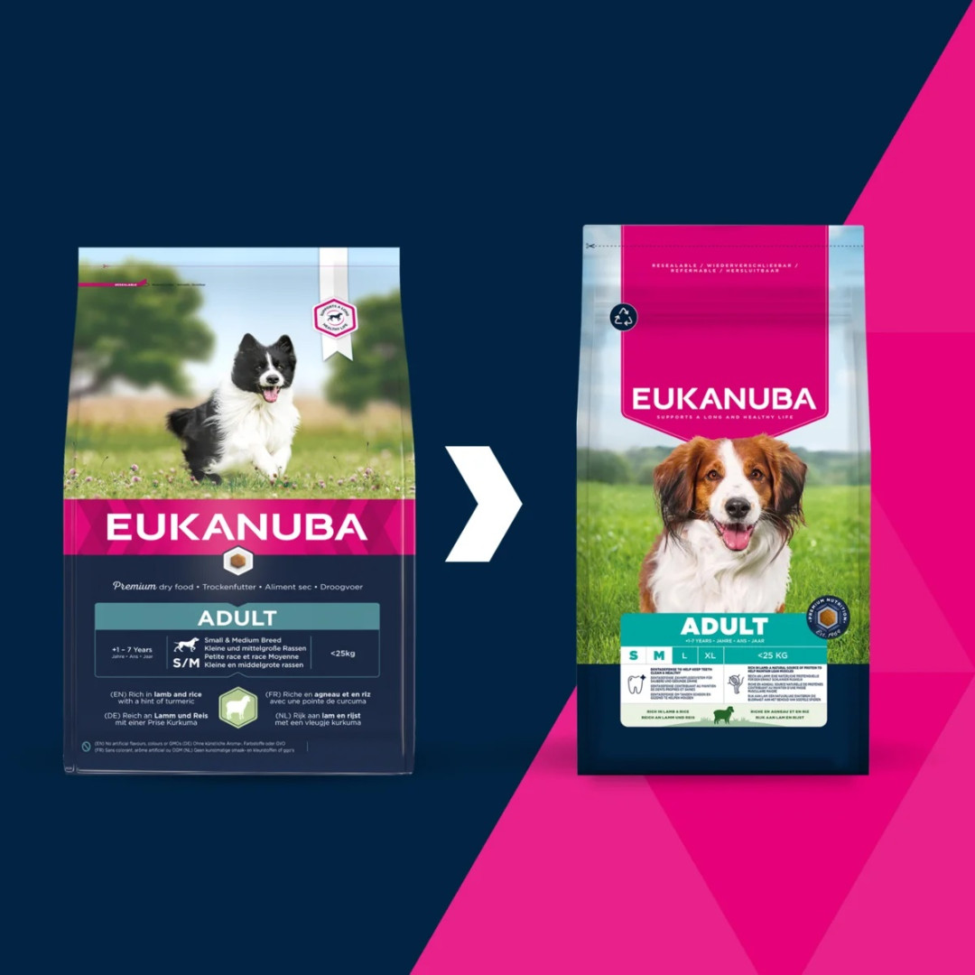 EUKANUBA Adult Small/Medium Rich in lamb & rice - suché krmivo pro psy - 12kg - foto 4