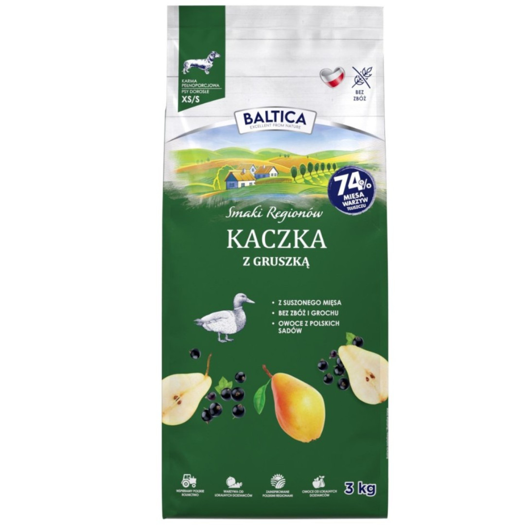 BALTICA Smaki regionów Small breeds Duck with pear - suché krmivo pro psy - 3kg - foto 1