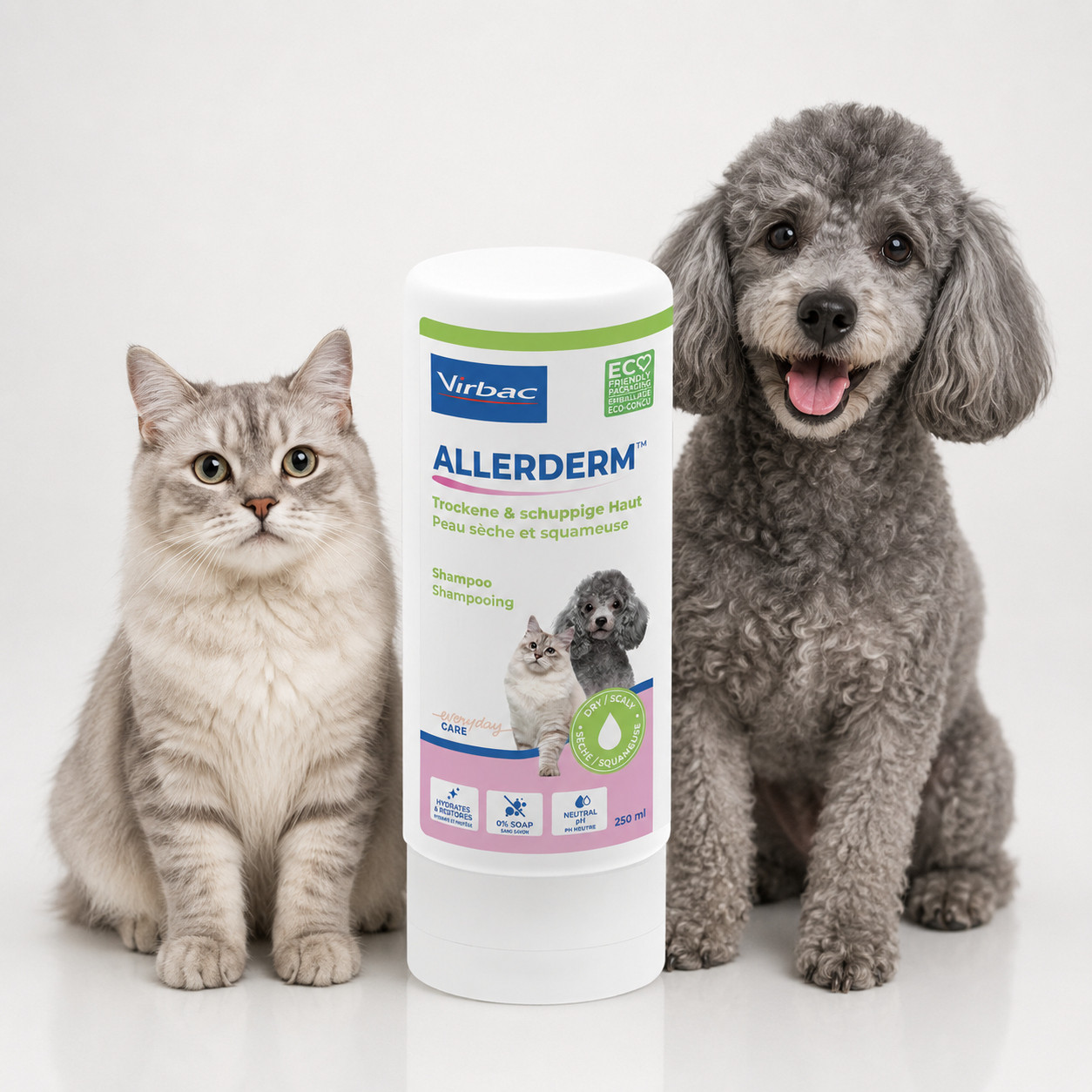VIRBAC Allerderm suchá a šupinatá kůže - šampon pro psy a kočky - 250 ml - foto 4