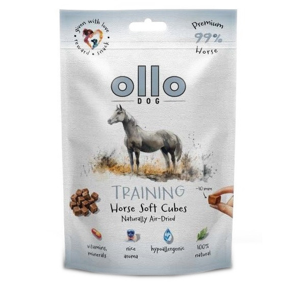 OLLO Air Dried Training Horse Cubes - pamlsek pro psa - 80g - foto 1