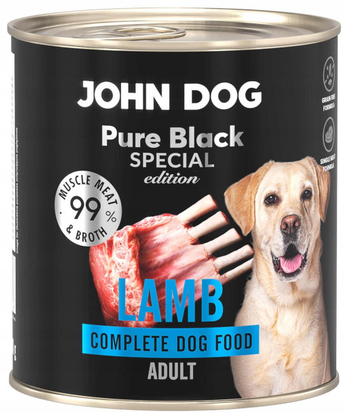 JOHN DOG Pure Black Special Edition Lamb - vlhké krmivo pro psy - 800g - foto 1