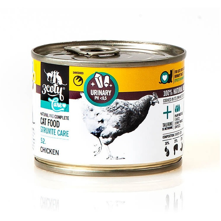 3COTY 52. Chicken Struvite Care - mokré krmivo pro kočky - 180g - foto 6